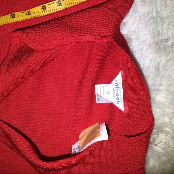 Misook red knitted jacket size 2X - Picture 9 of 9